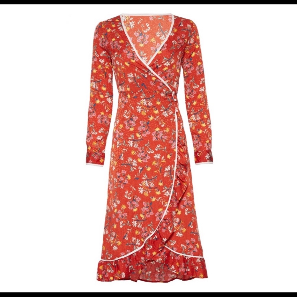 Free people covent floral garden midi wrap dress
